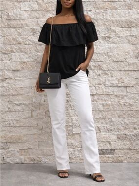 Torrid Black Off-Shoulder Ruffle Women's Top plus size 100% cotton